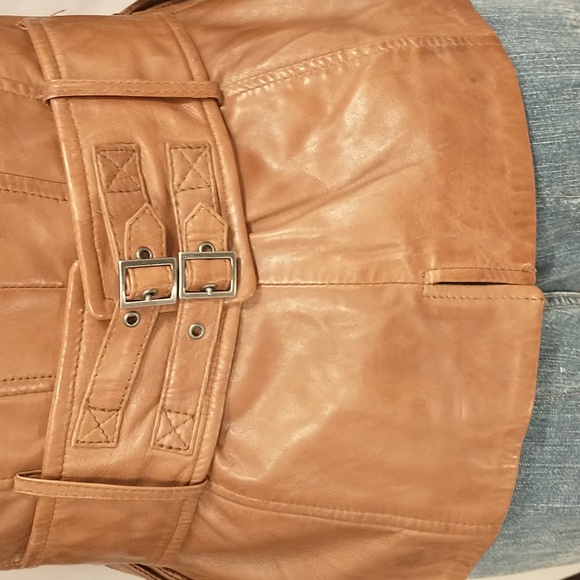 Danier Leather Jacket w Tags Cognac XS Buckles & Pockets - Picture 4 of 16